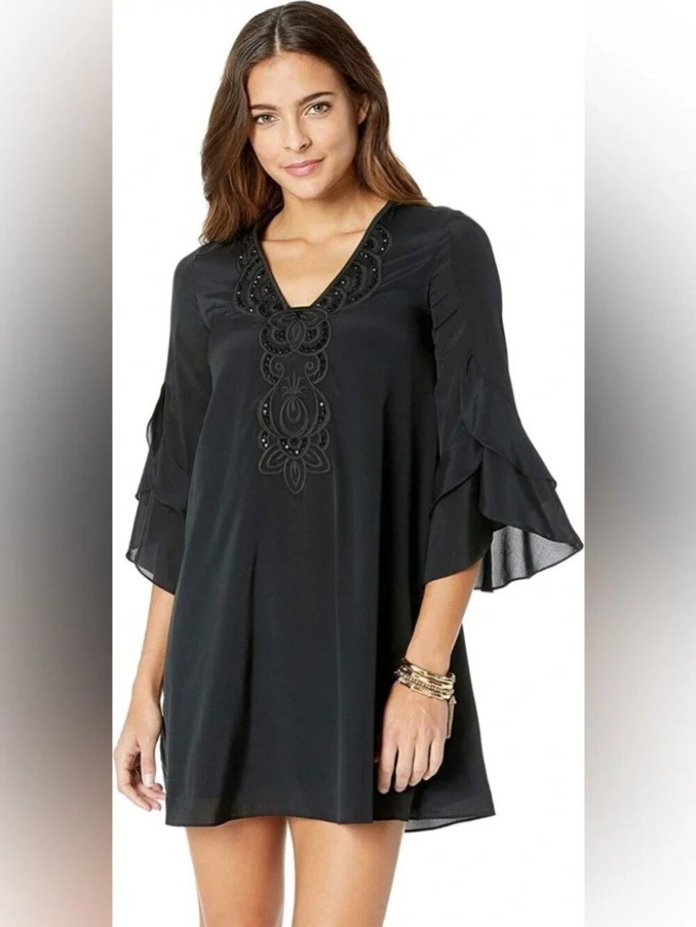 Lilly Pulitzer NWT Onyx Tatiana Stretch Silk Dress Women's Size Small